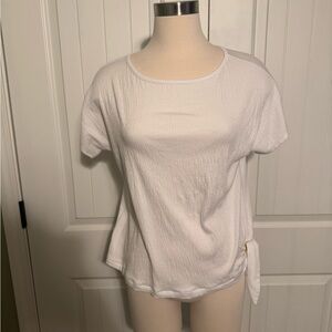 Michael Kors White Tie Front Short Sleeve T-Shirt
